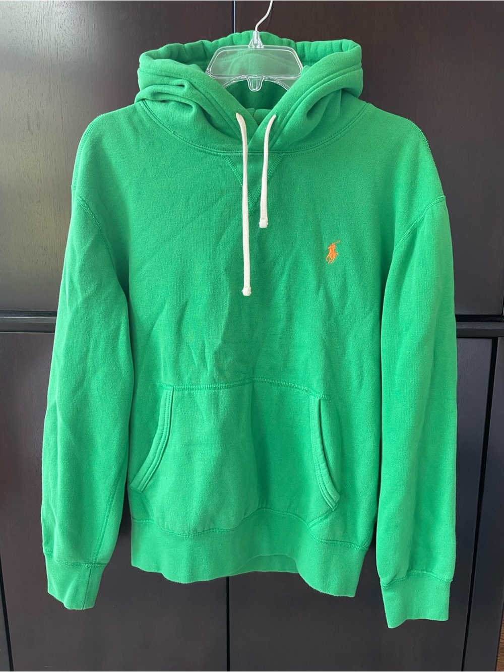 Polo by Ralph Lauren Green Pullover Hoodie with Orange Pony